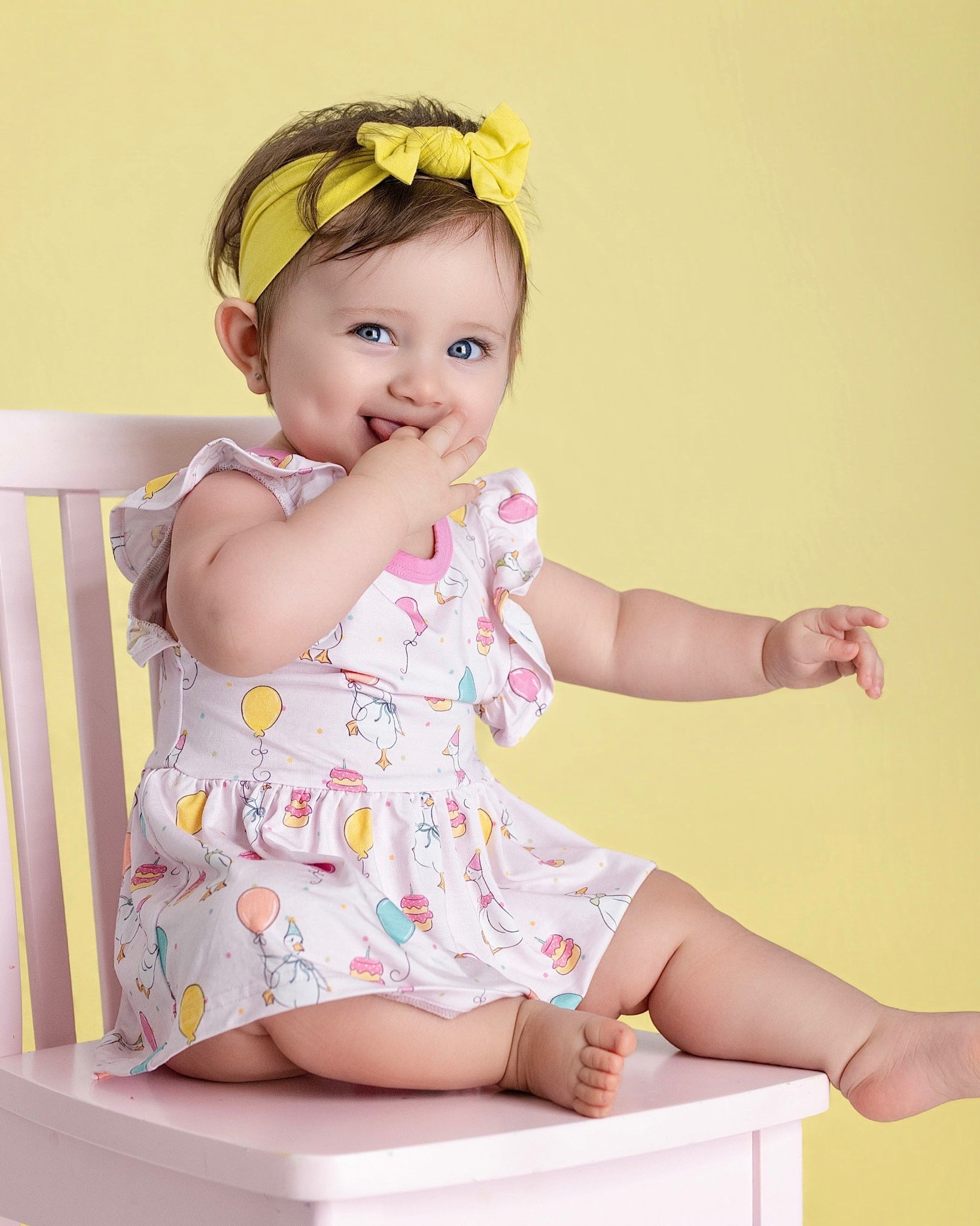 Party Geese Pink Twirl Dress with bodysuit