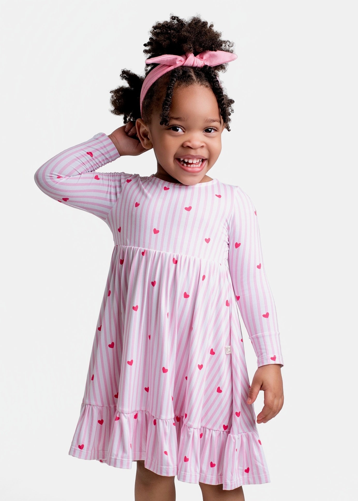 Tiny Heart Pink Twirl Dress