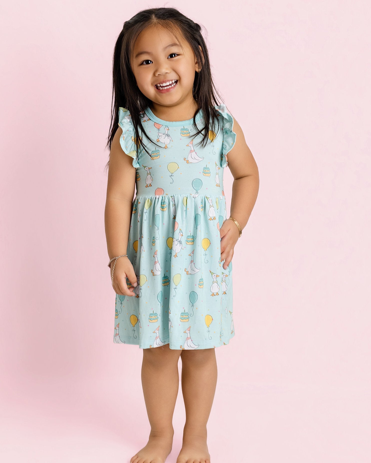 Party Geese Green Twirl Dress