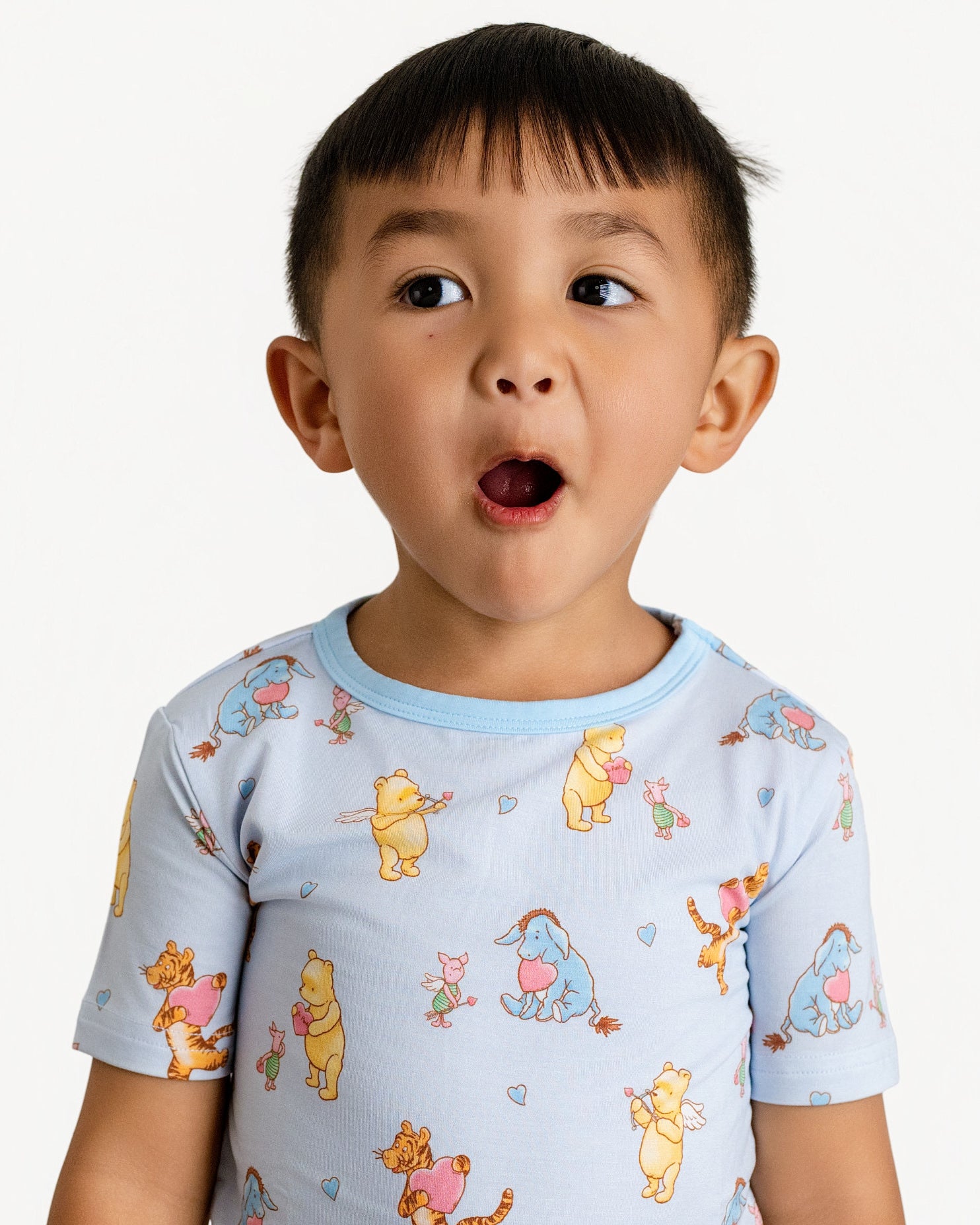 Love Bear Blue Two-Piece Short Sleeve & Shorts Set
