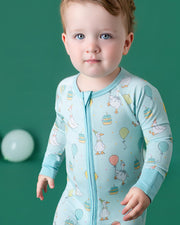 Party Geese Green Zip Romper