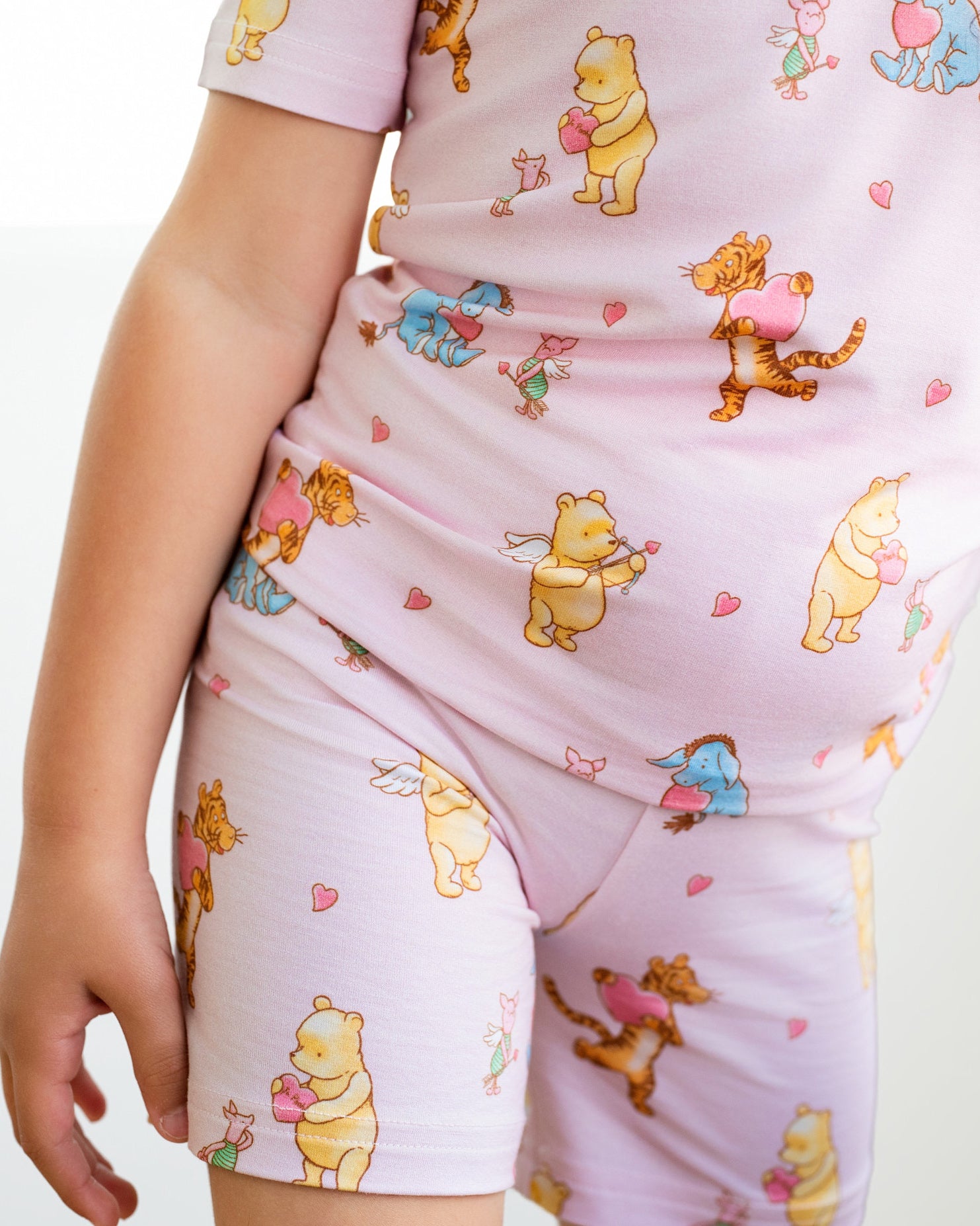 Love Bear Pink Two-Piece Short Sleeve & Shorts Set