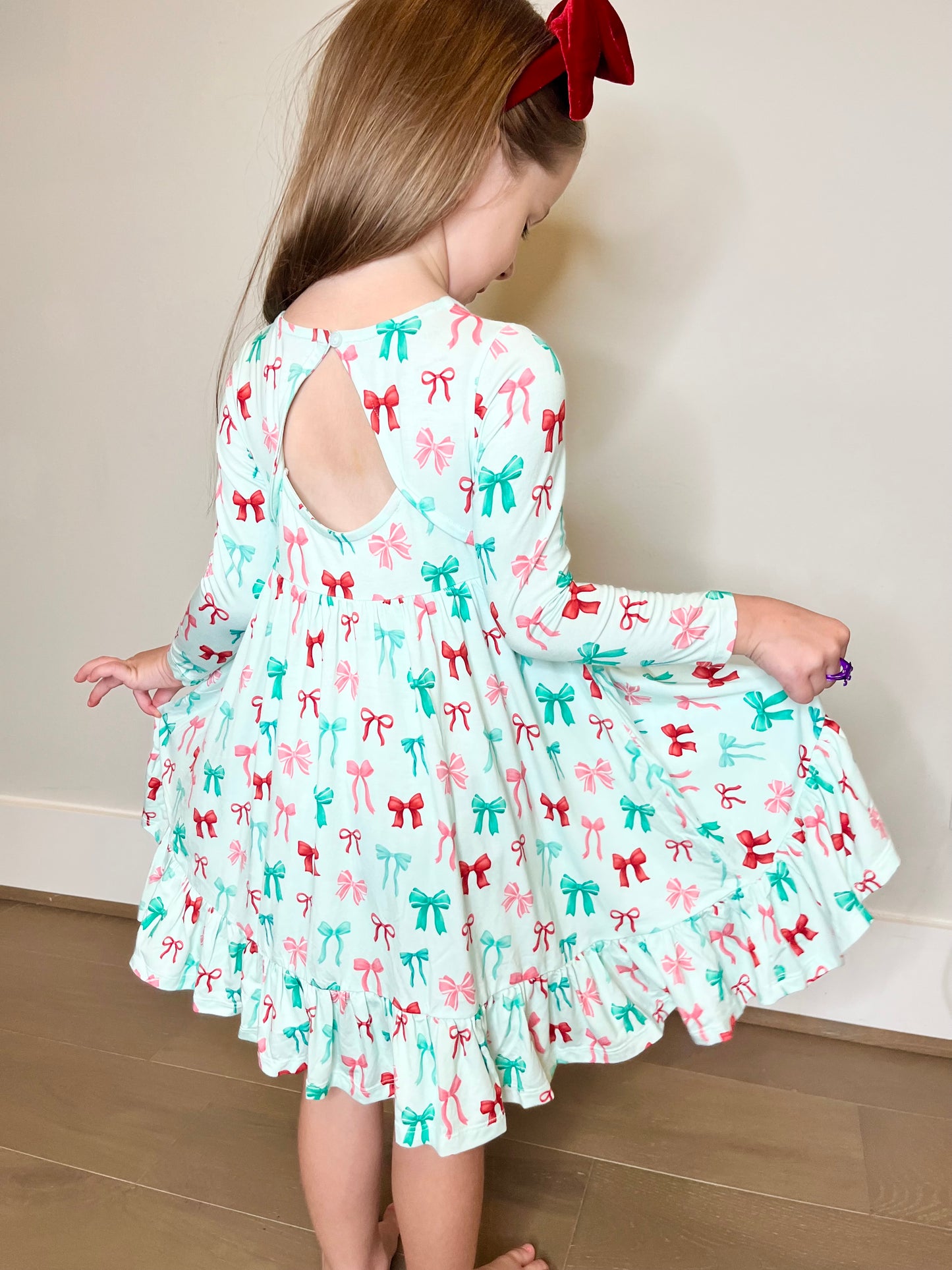 Holiday Bows Twirl Dress