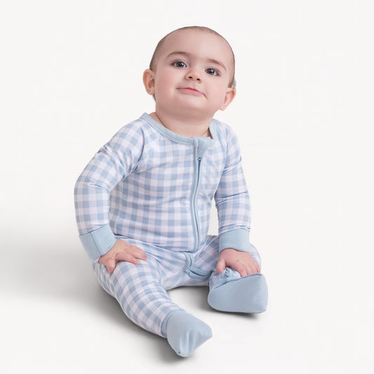 Bluebell Gingham Zip Romper