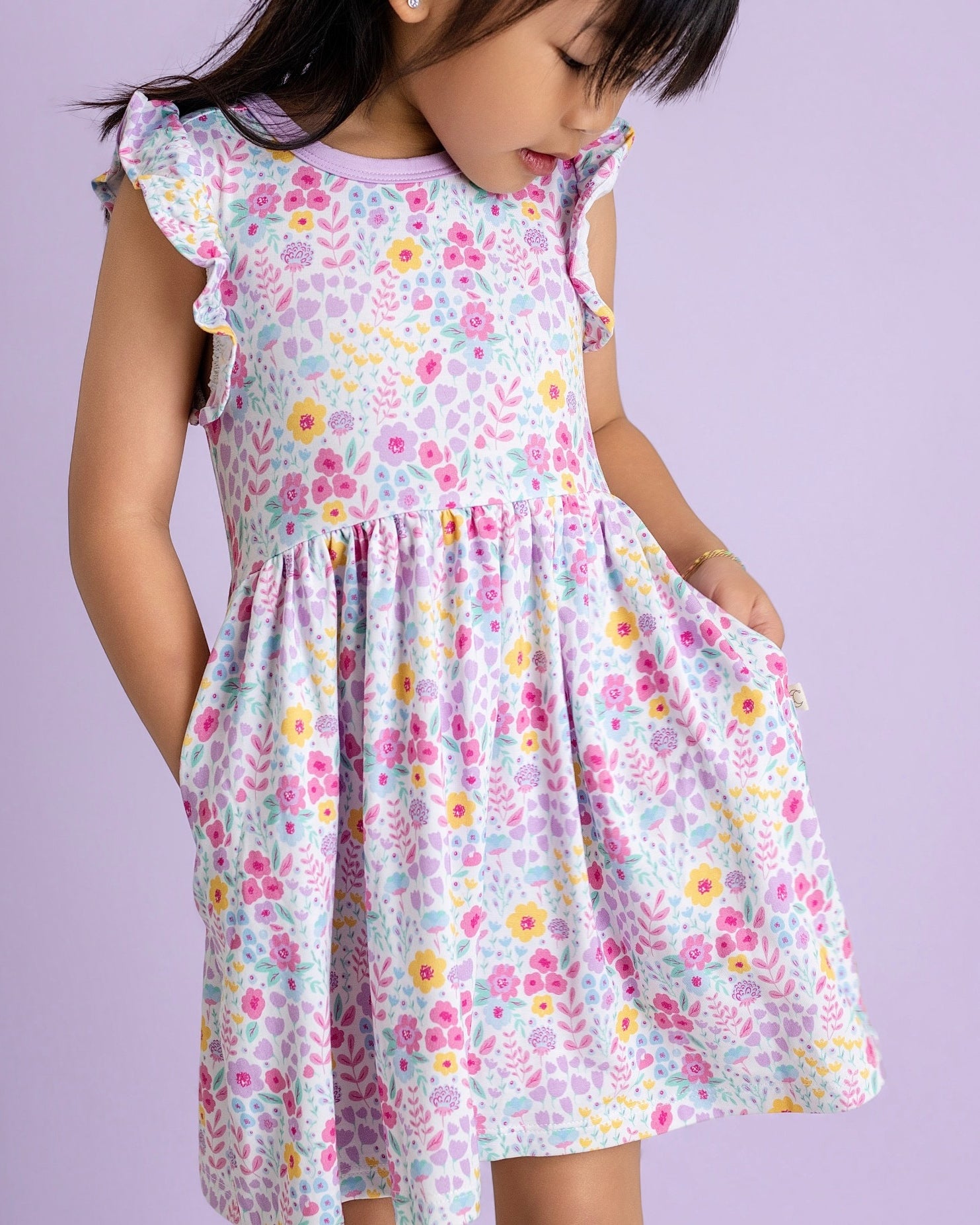 Lavender Bloom Twirl Dress