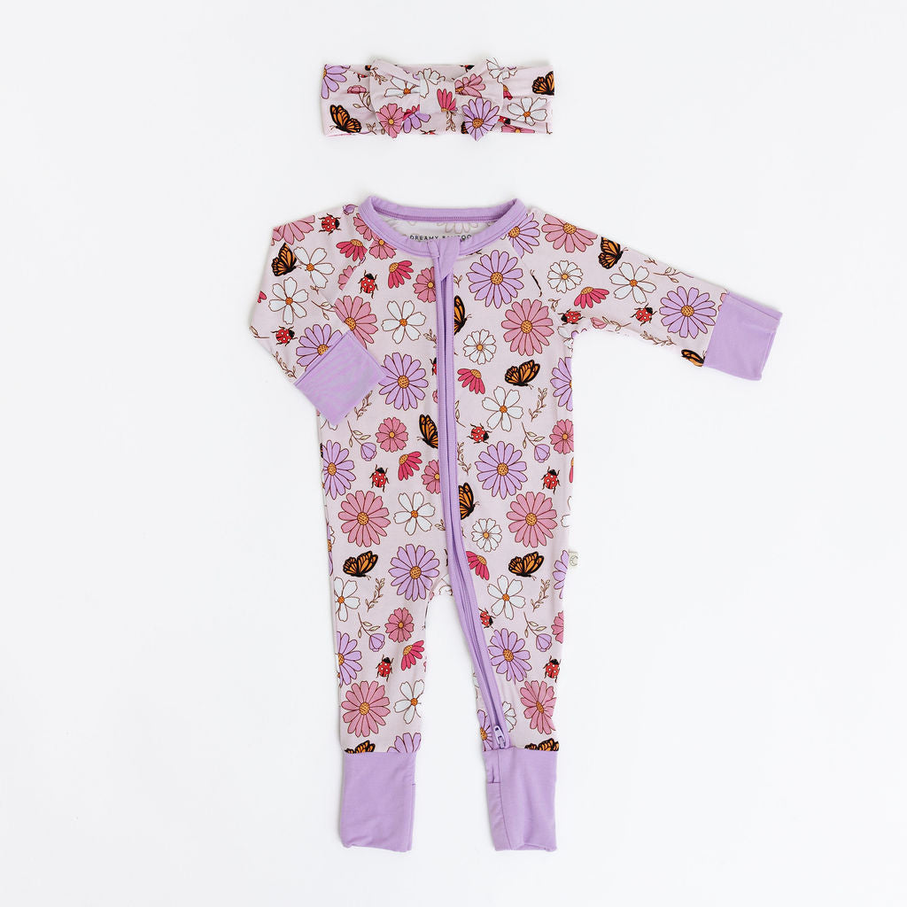 Flowers & butterflies Zip Romper