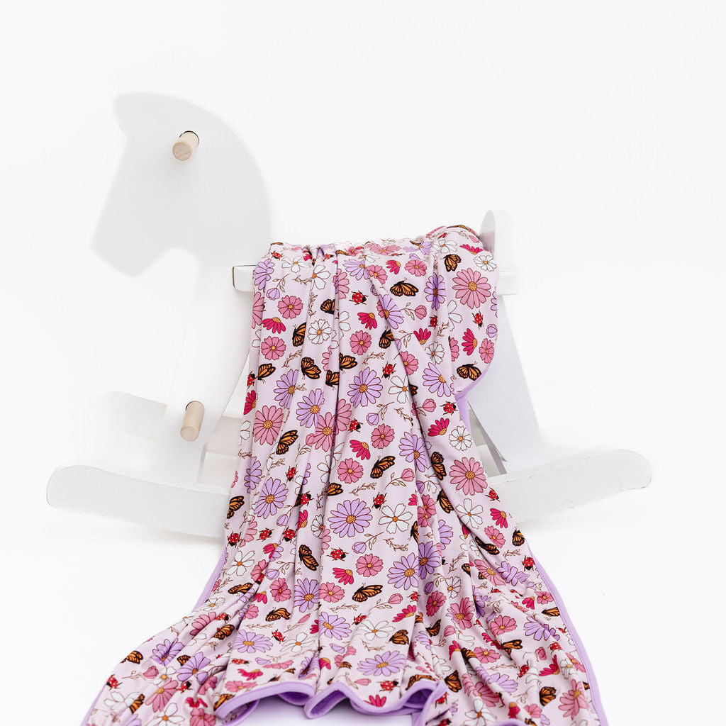 Butterfly Floral Blanket