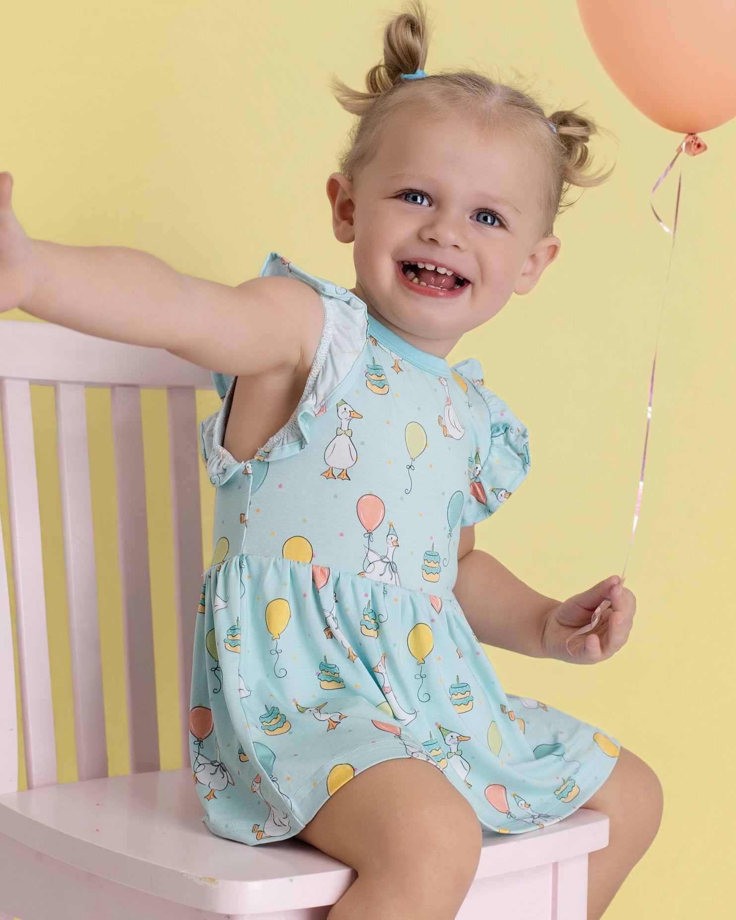 Party Geese Green Twirl Dress with bodysuit