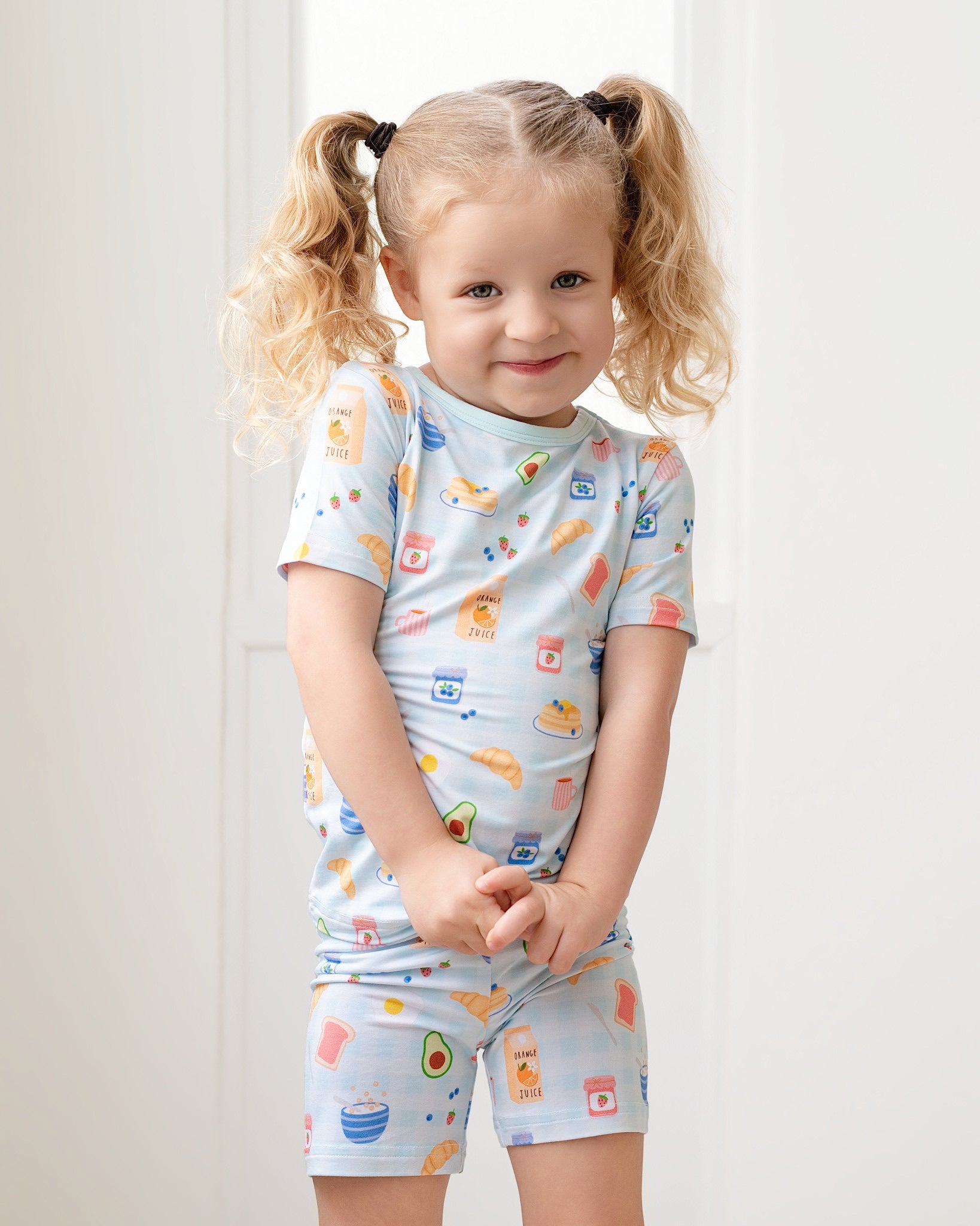 Breakfast Buddies Two-Piece Short Sleeve & Shorts Set