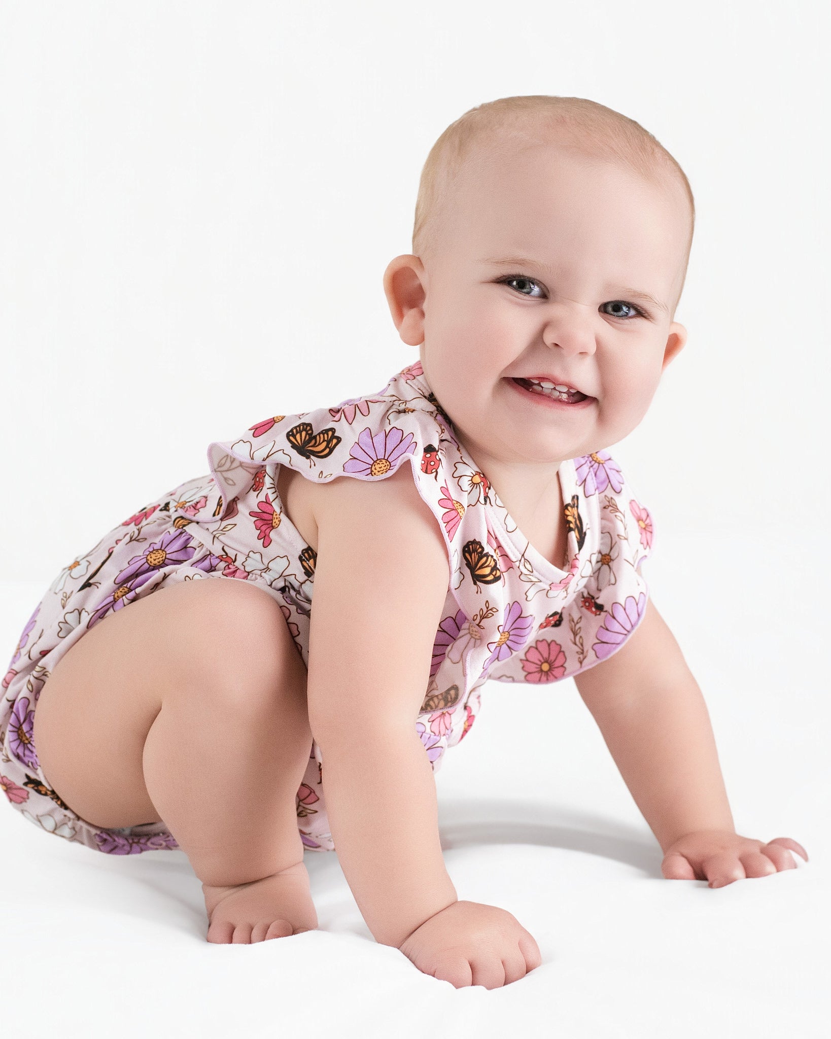 Butterfly Floral Bubble Romper