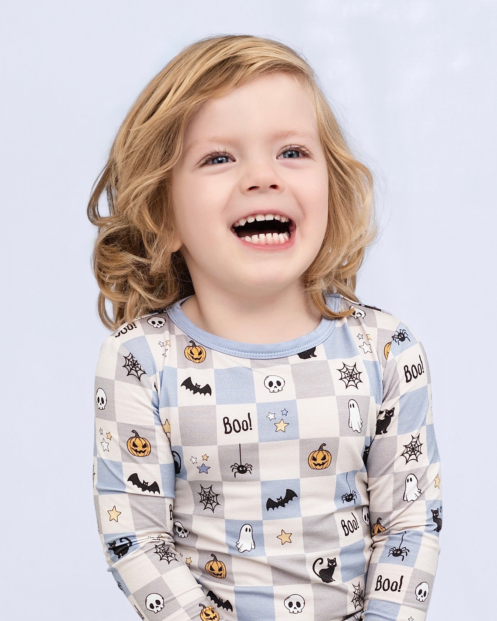 Spooky Checkers Blue Two-piece-PRE ORDER SHIPS 9/10