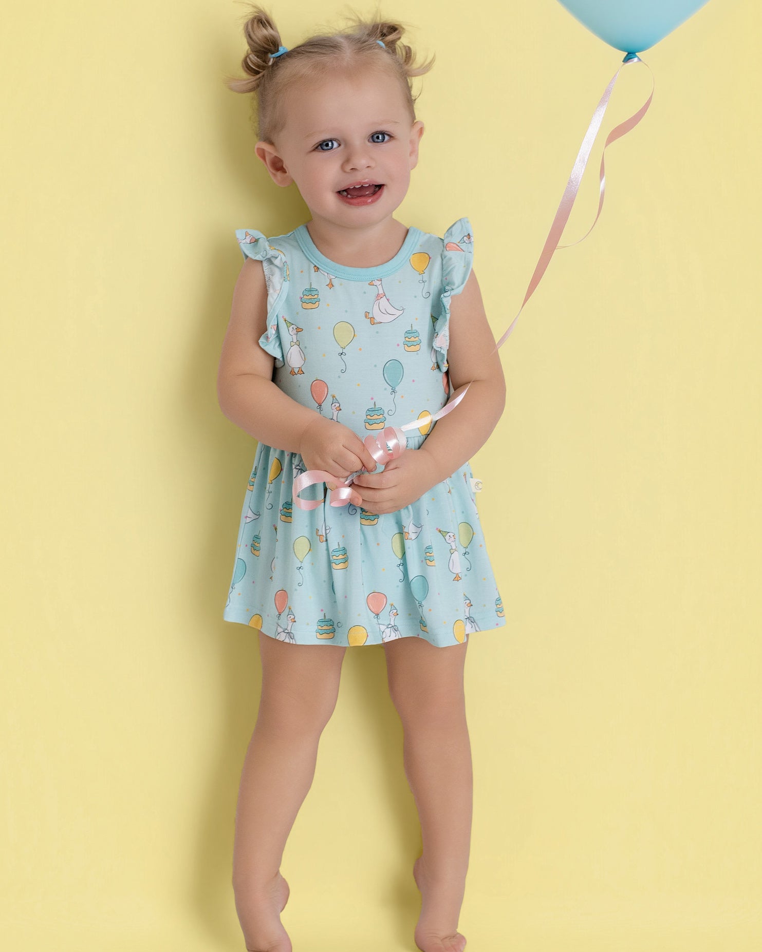Party Geese Green Twirl Dress with bodysuit