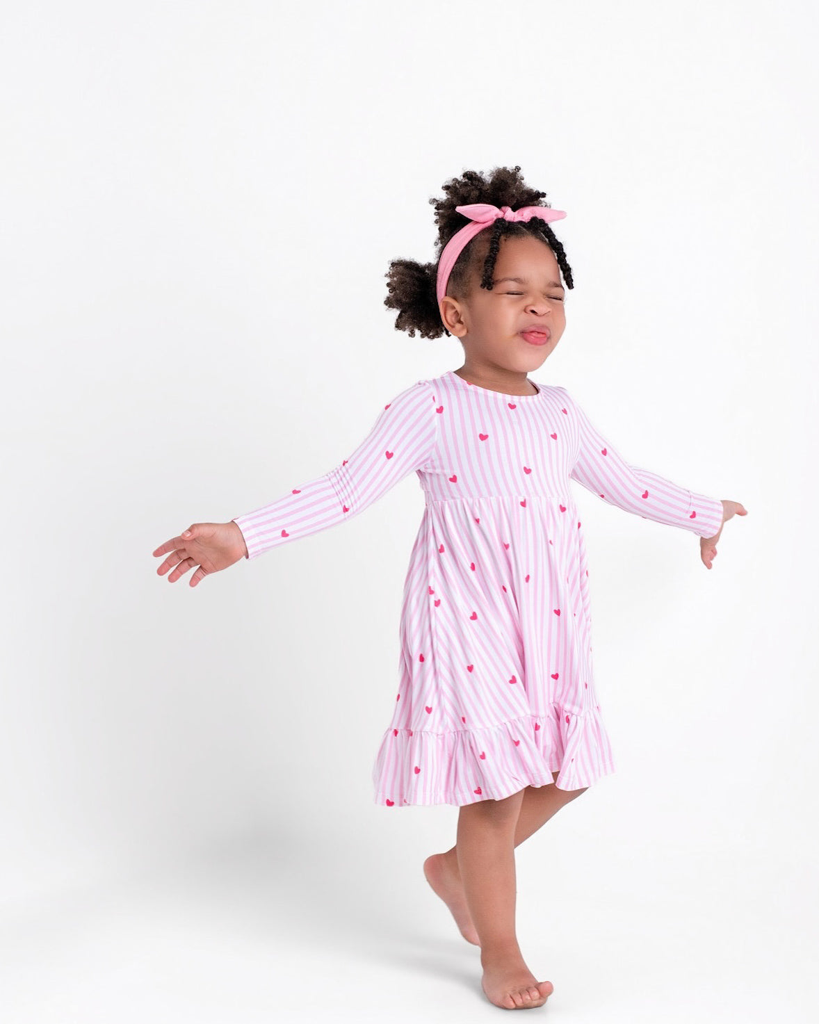 Tiny Heart Pink Twirl Dress