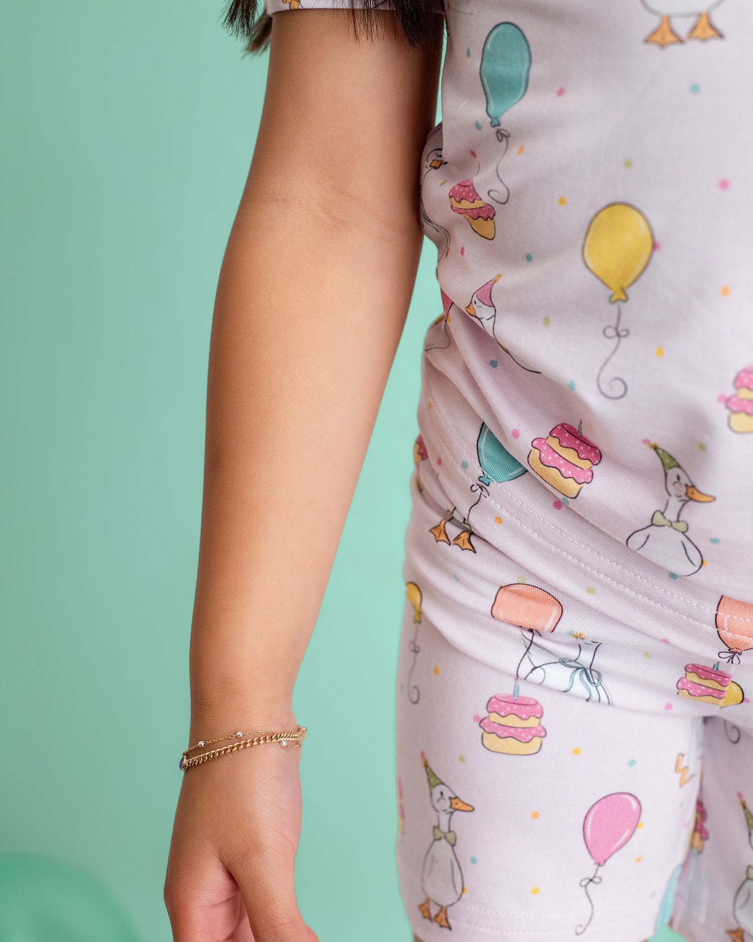 Party Geese Pink Two-Piece Short Sleeve & Shorts Set