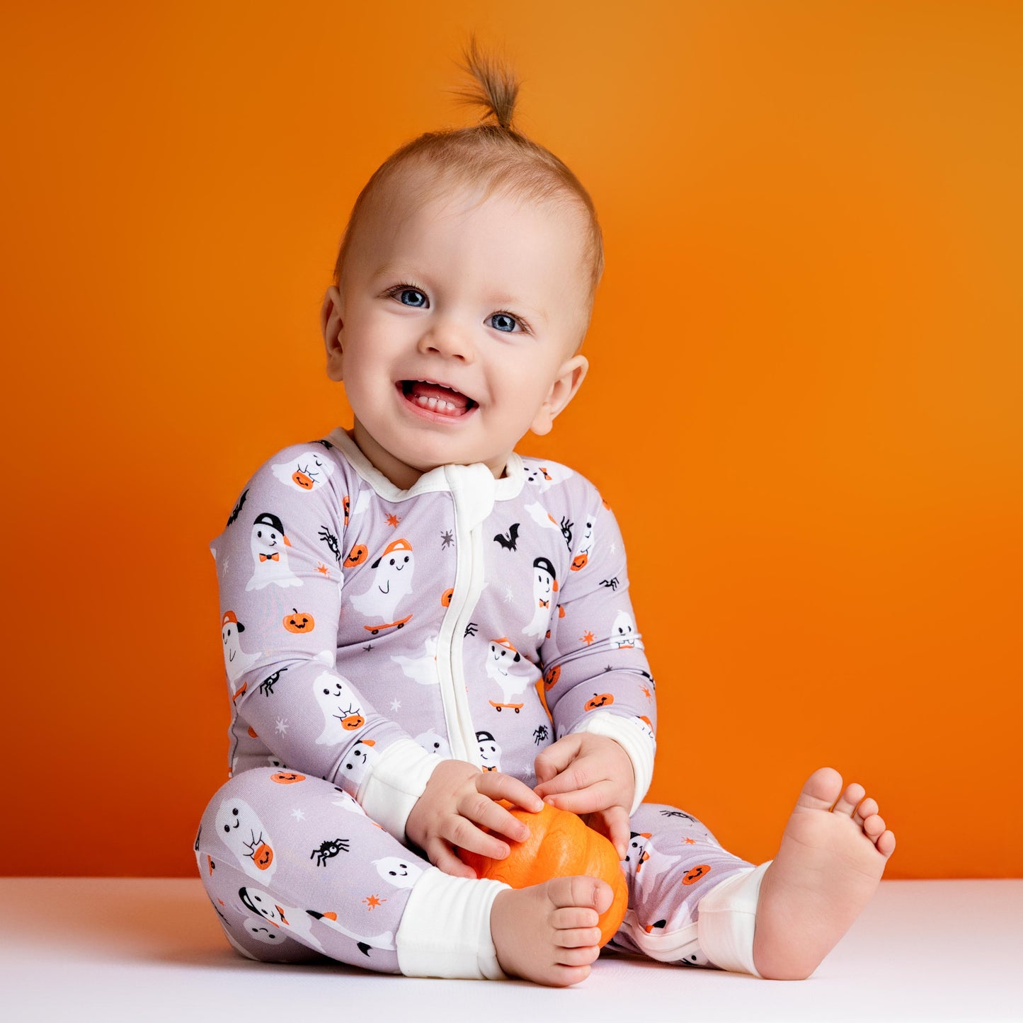 Spooky & Sweet Gray Zip Romper